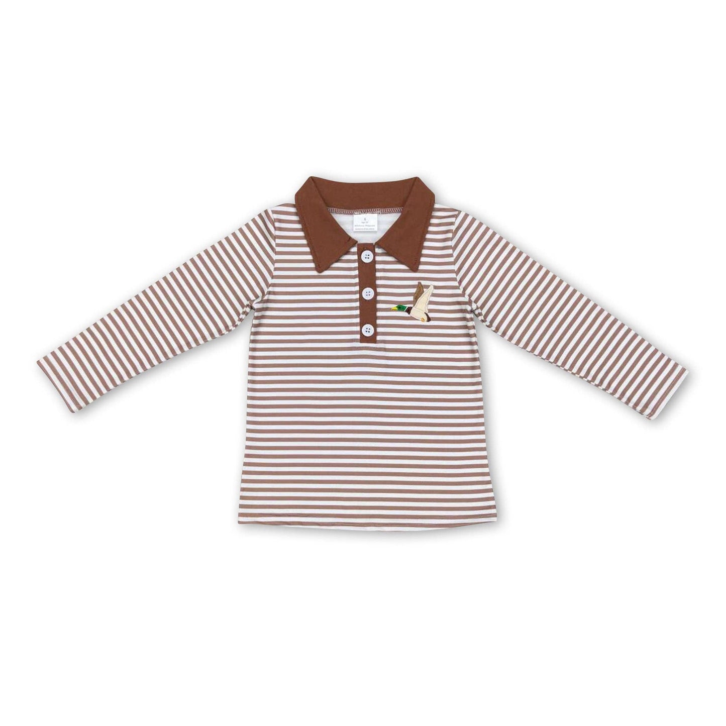 Brown Stripe Duck Polo