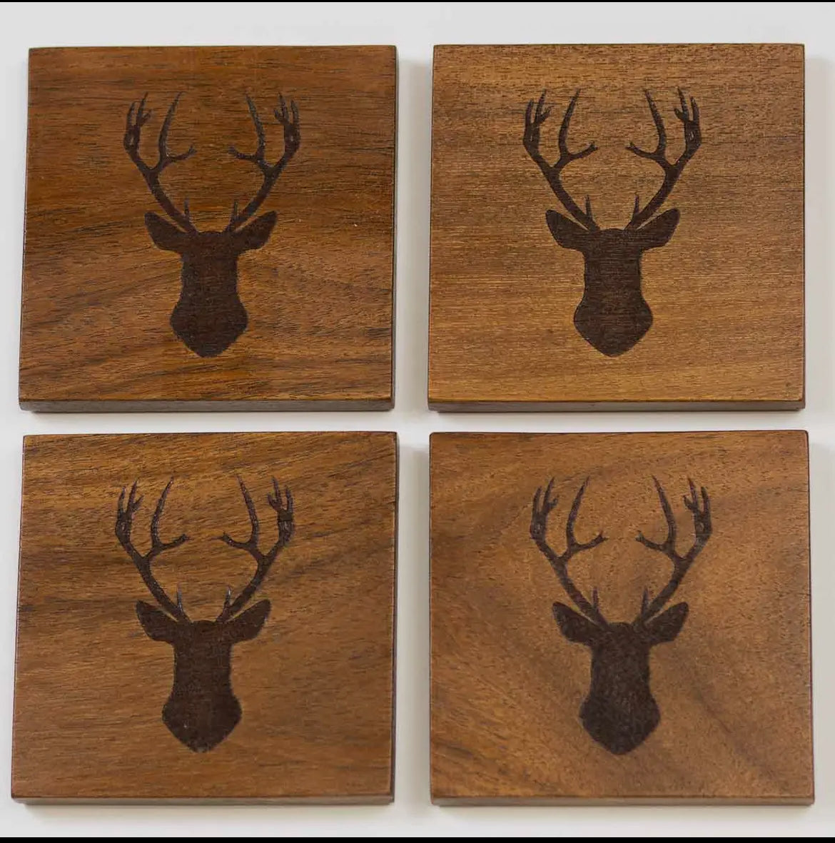 Deer Etched Wood Coasters