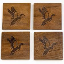 Duck Etched Wood Coasters